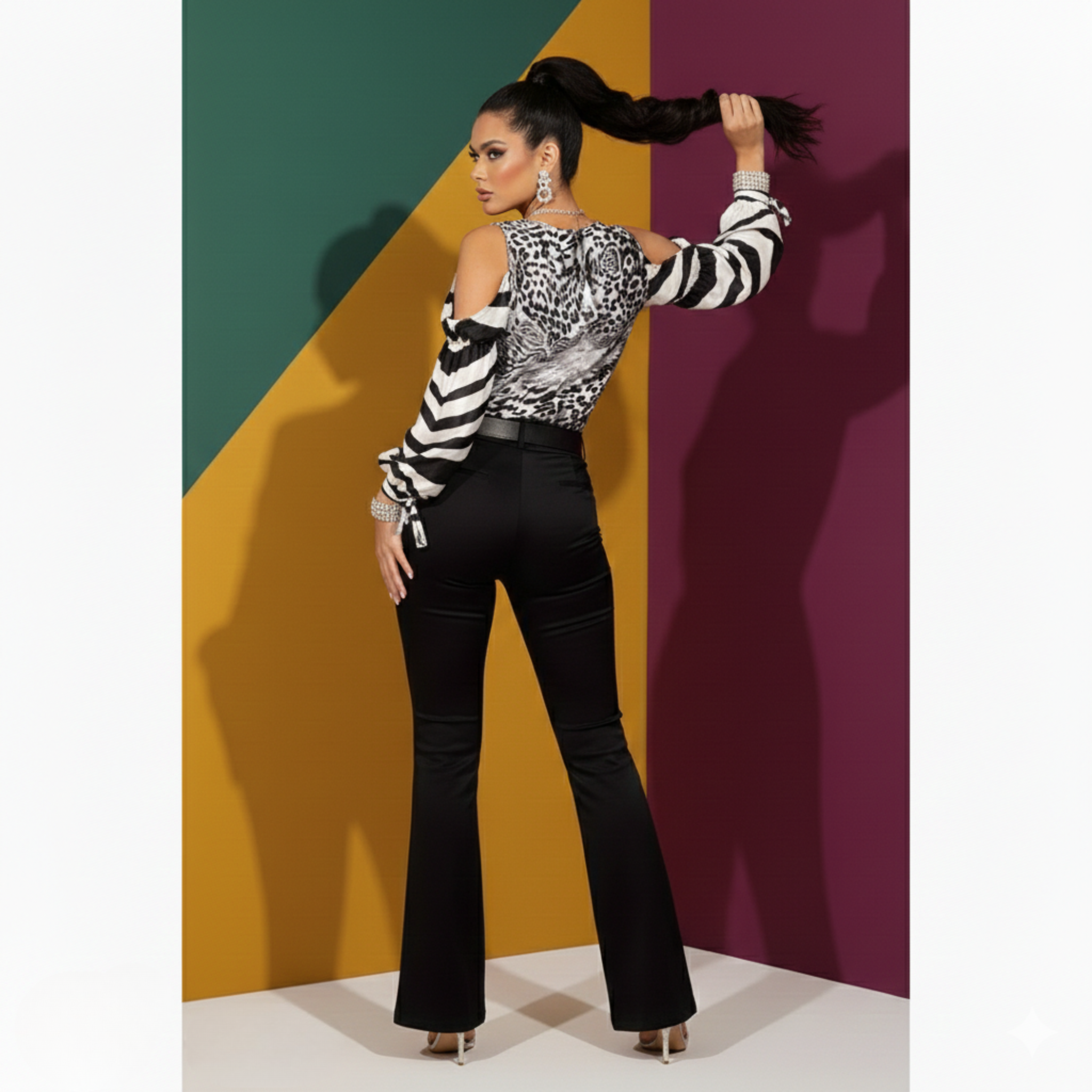 Outfit zebra argento
