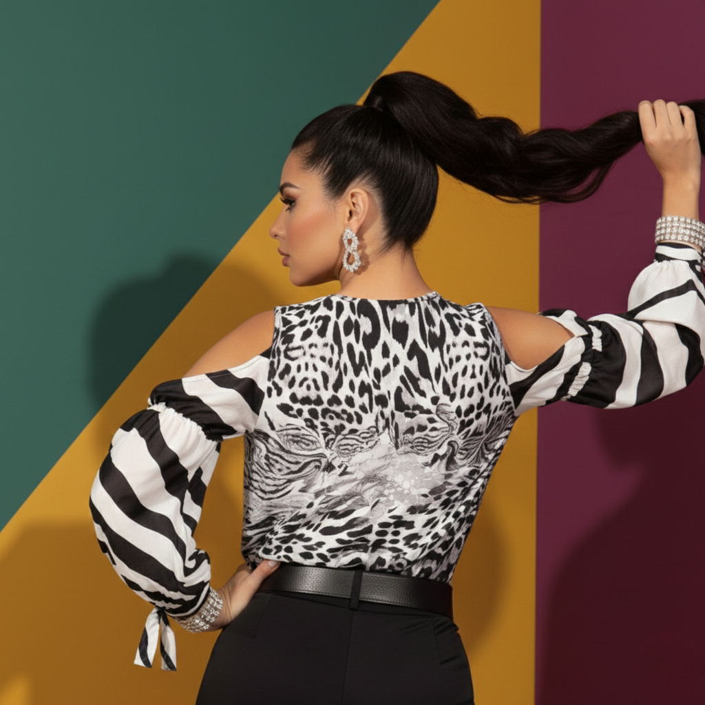Outfit zebra argento