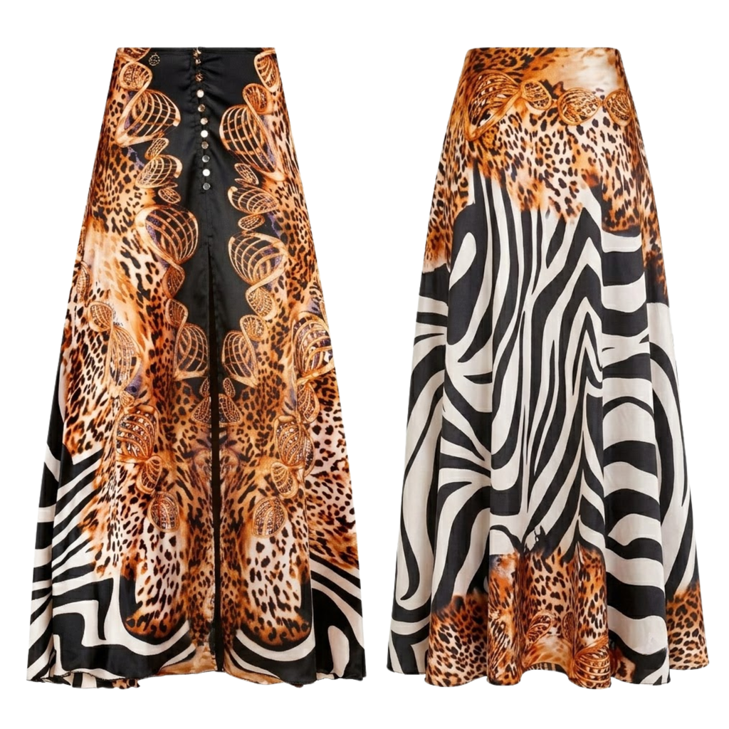Gonna pareo zebra bronzo