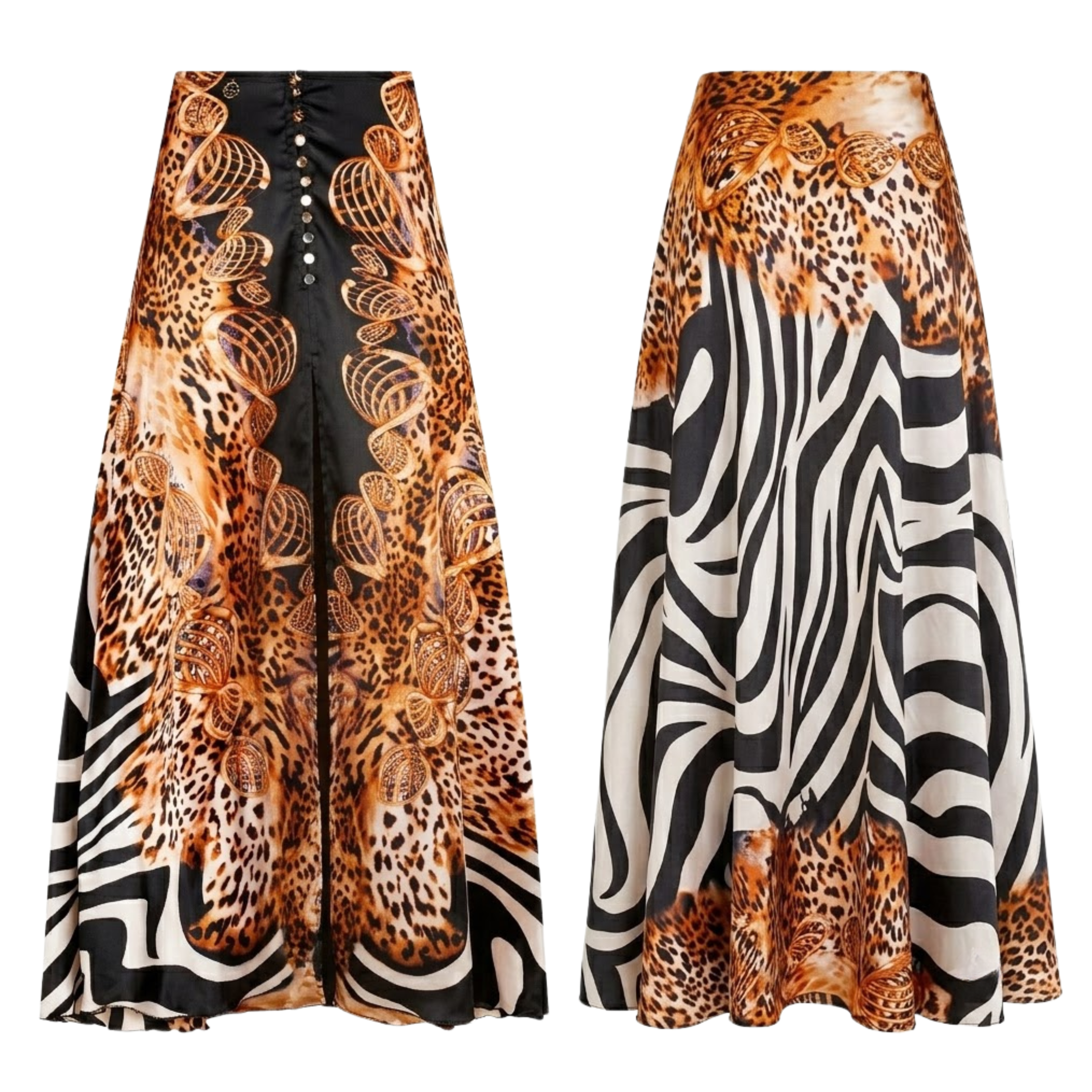 Gonna pareo zebra bronzo