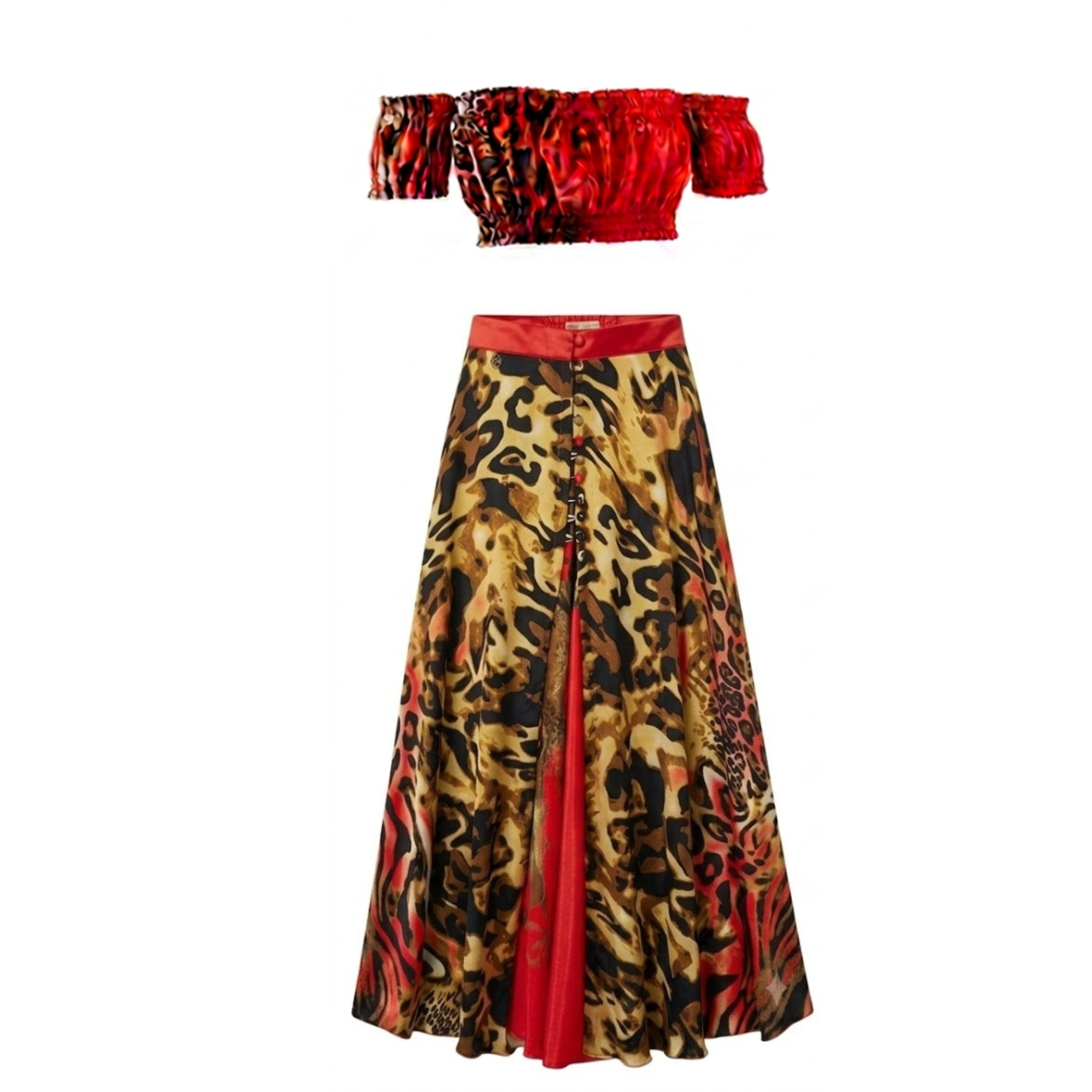 Outfit gonna pareo rossa