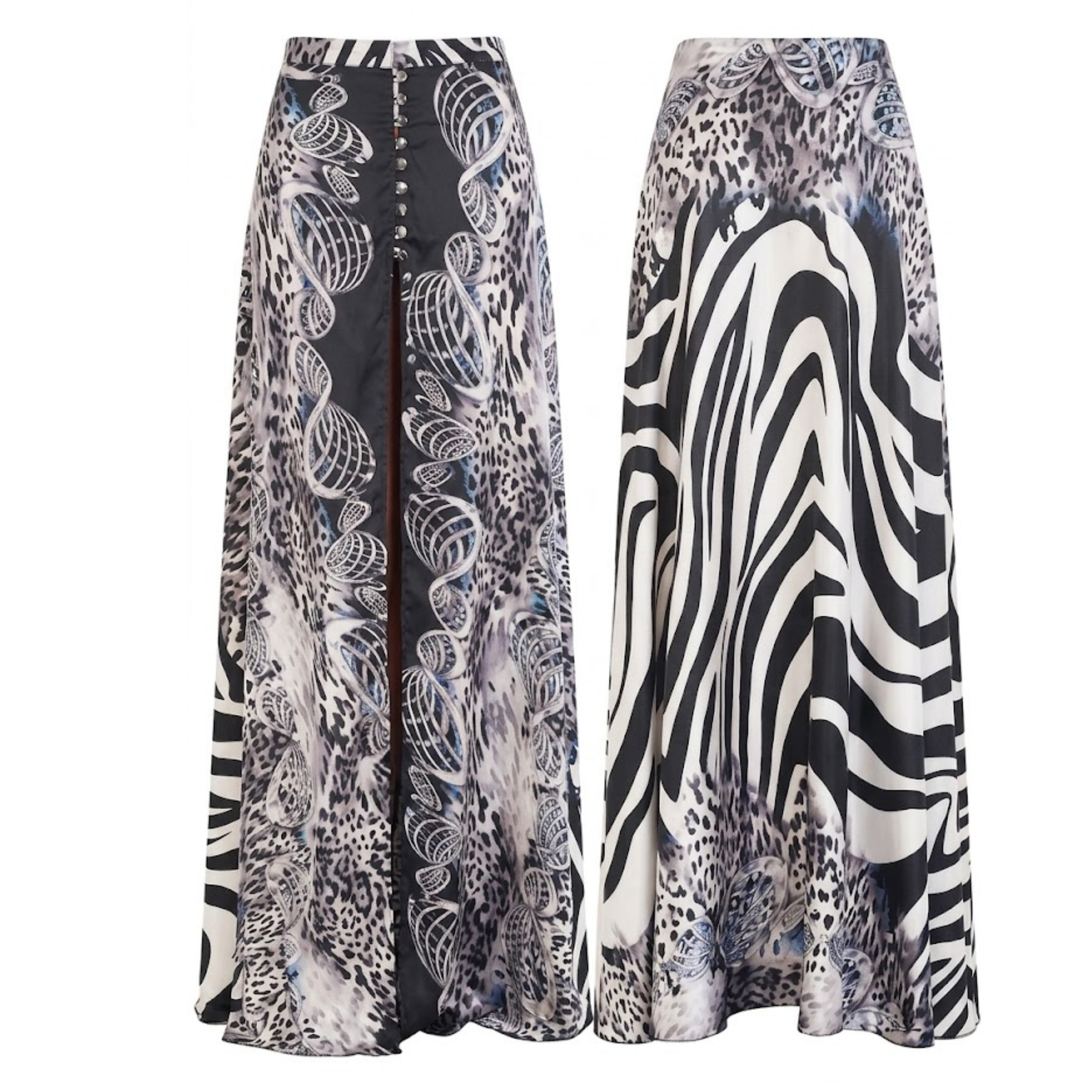 Gonna pareo zebra argento