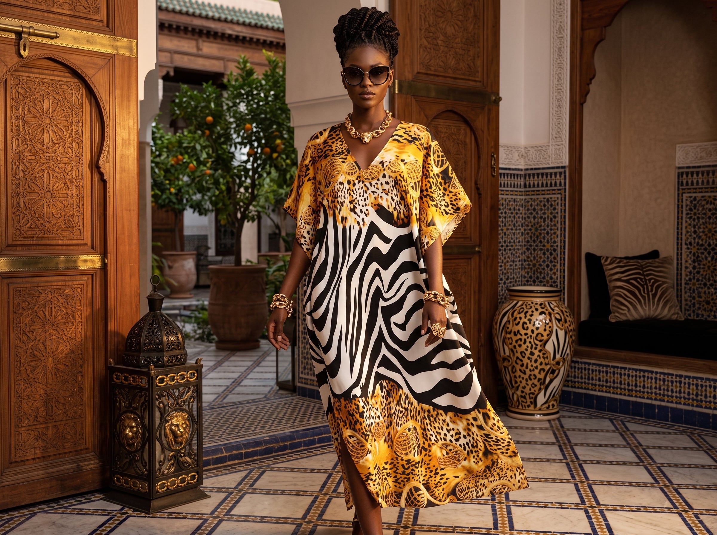 Gold Zebra Kaftan