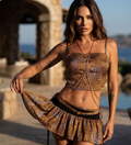 Outfit minigonna leopardata