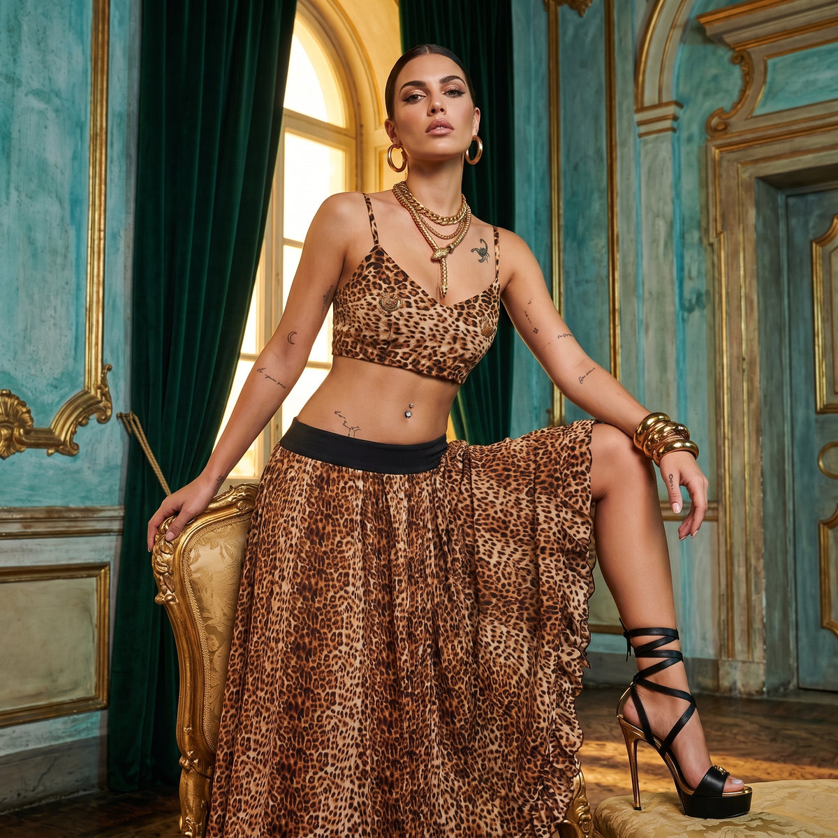 Gold Leopard Outfit
