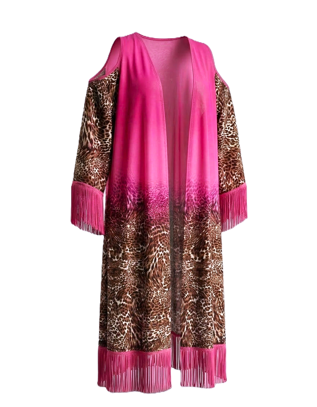 Leopard Long Kimono beach