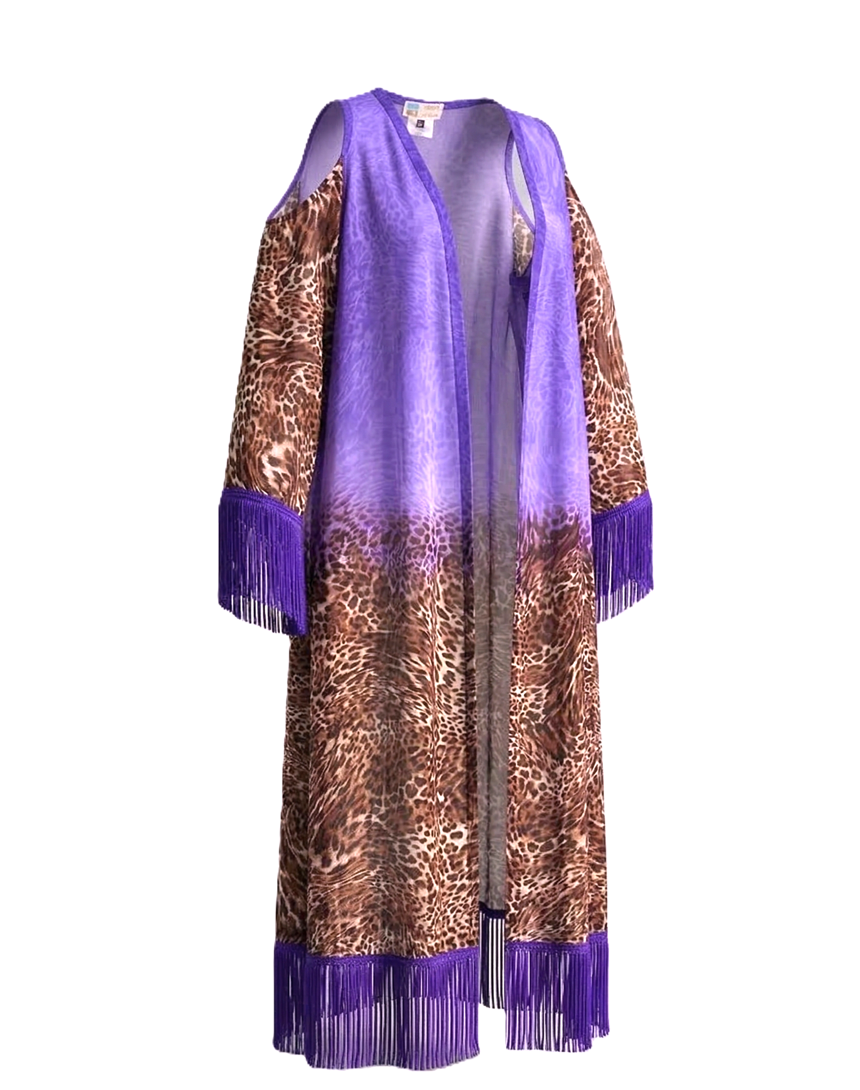 Kimono lungo leopardato da spiaggia