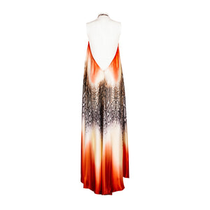 Orange Python Long Dress