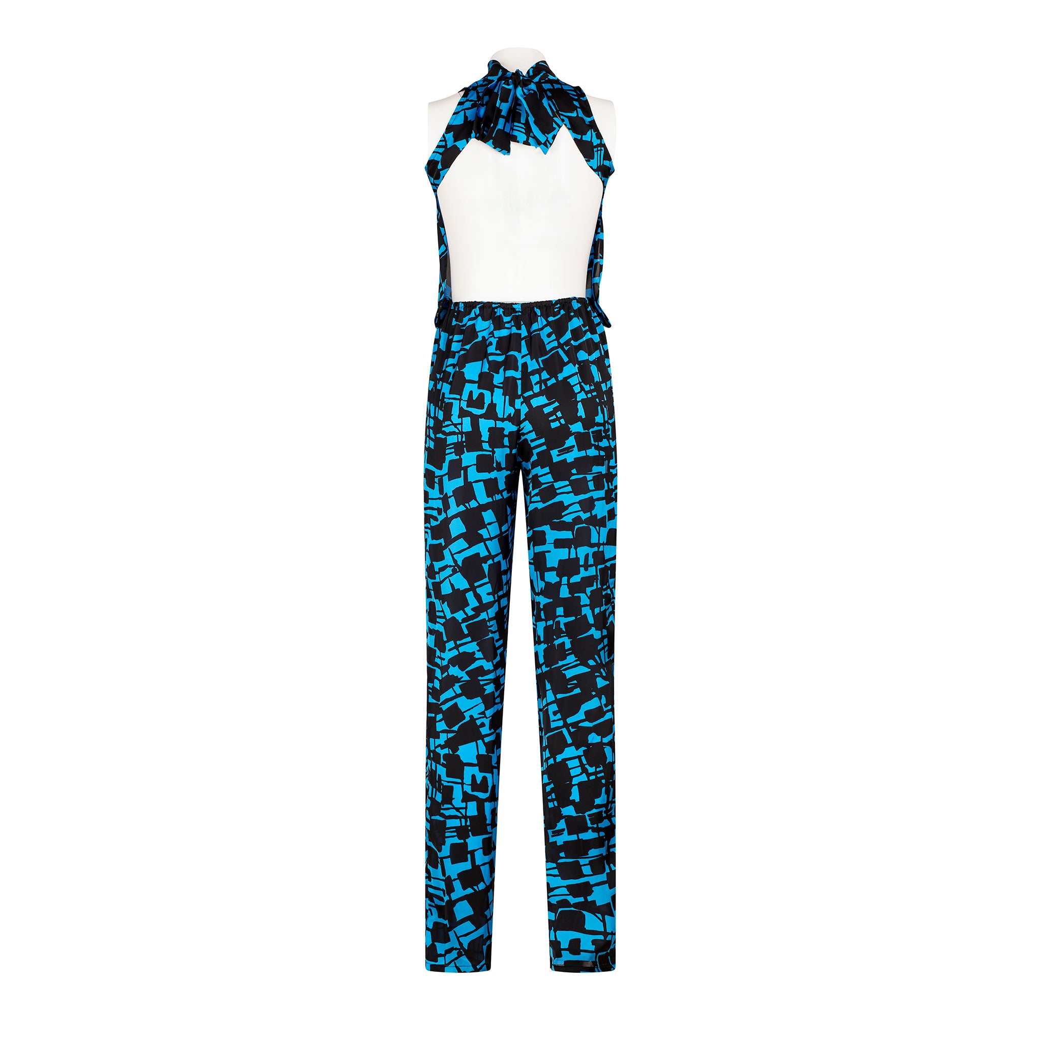 Optical Blu Long Jumpsuit