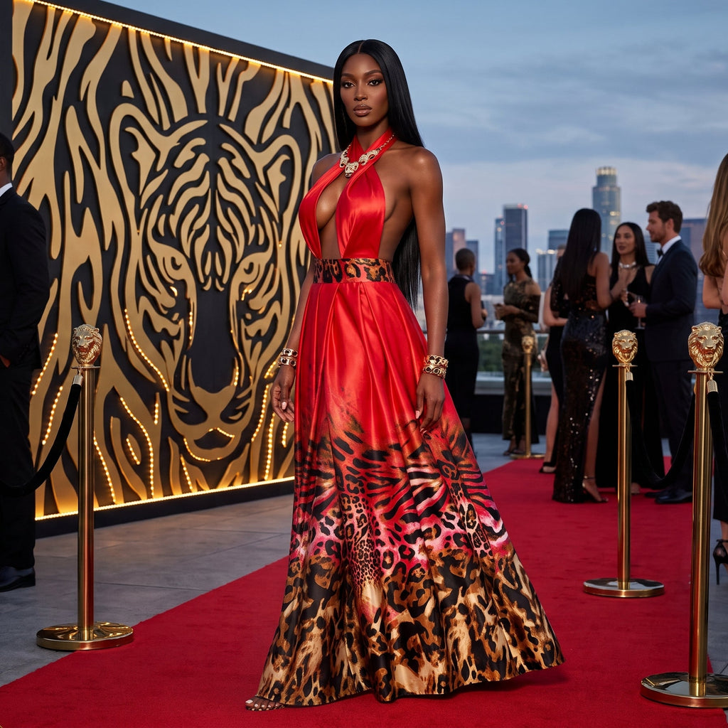 Red Leopard Dress
