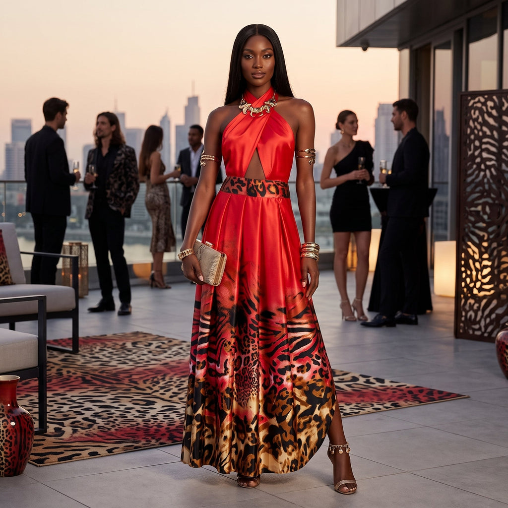 Red Leopard Dress