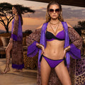 Kimono lungo leopardato da spiaggia