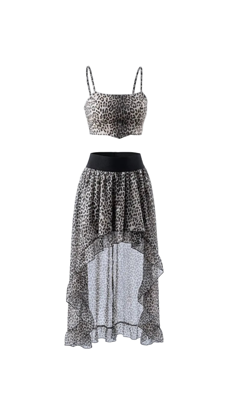 Outfit Leopardo Asimmetrico Argento
