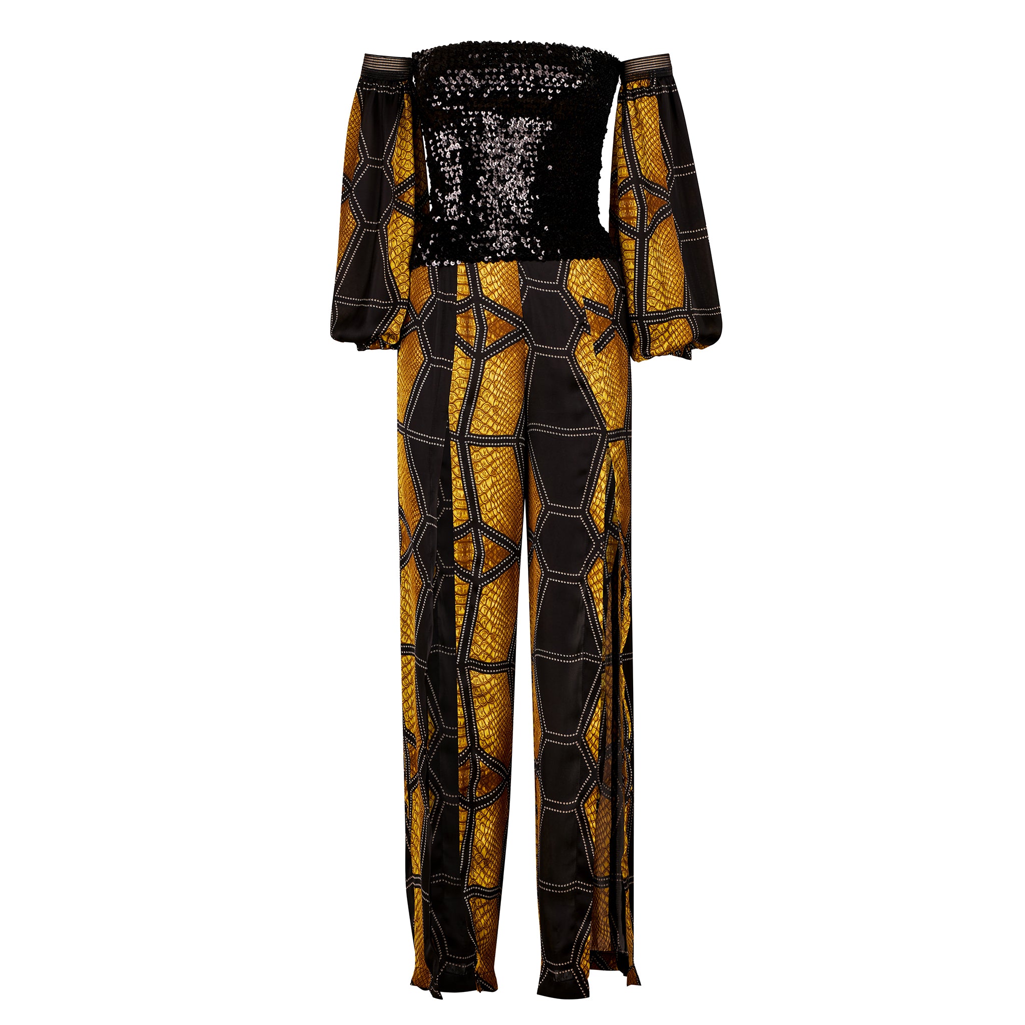 Outfit nero e oro