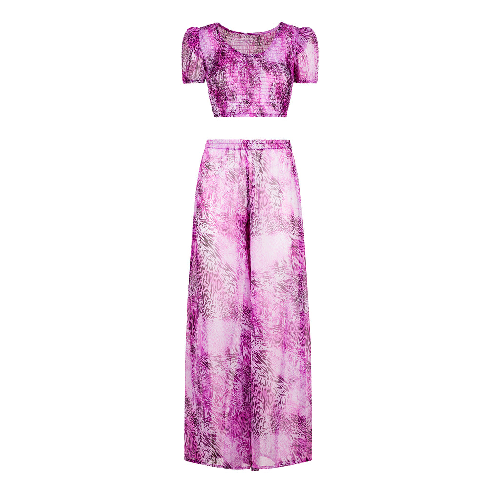 Outfit Chiffon Leopardo Rosa