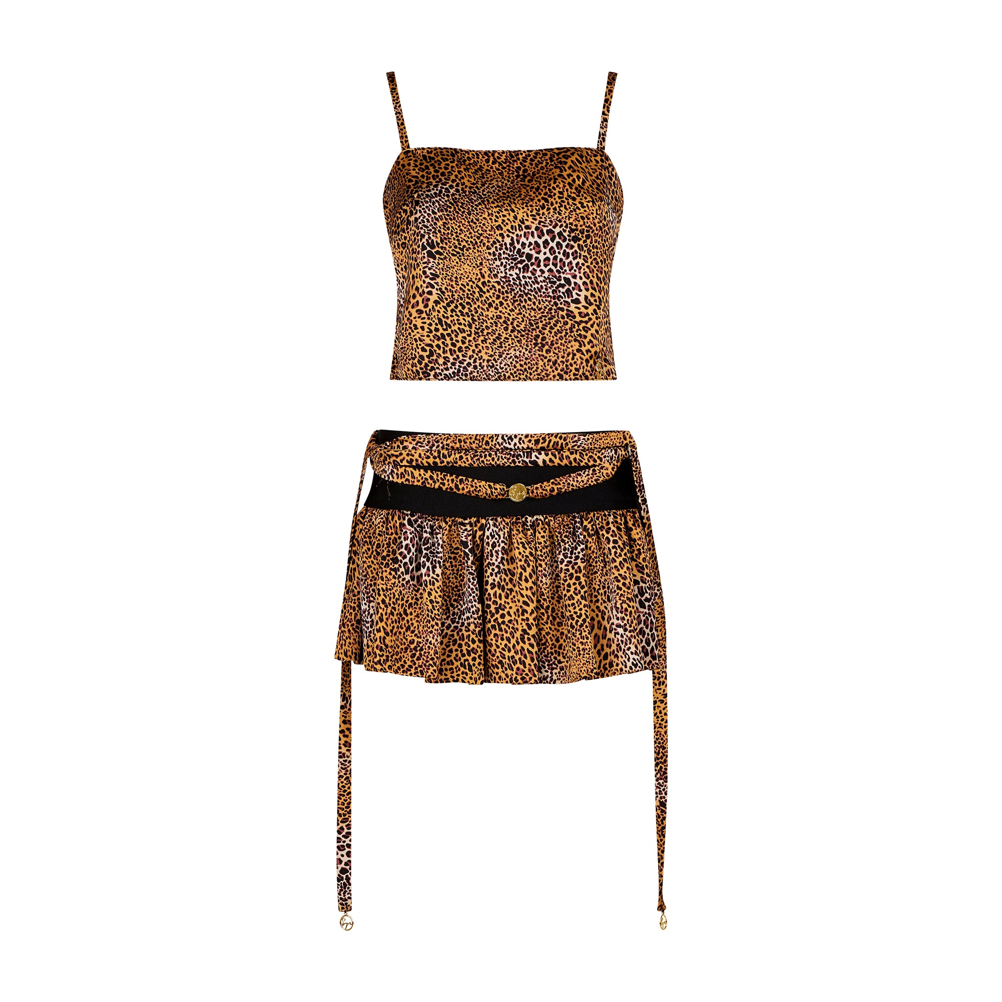 Outfit minigonna leopardata
