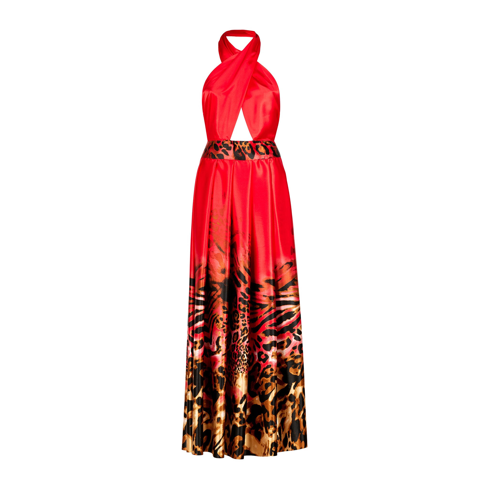 Abito leopardato rosso