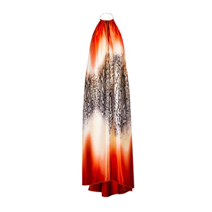 Orange Python Long Dress