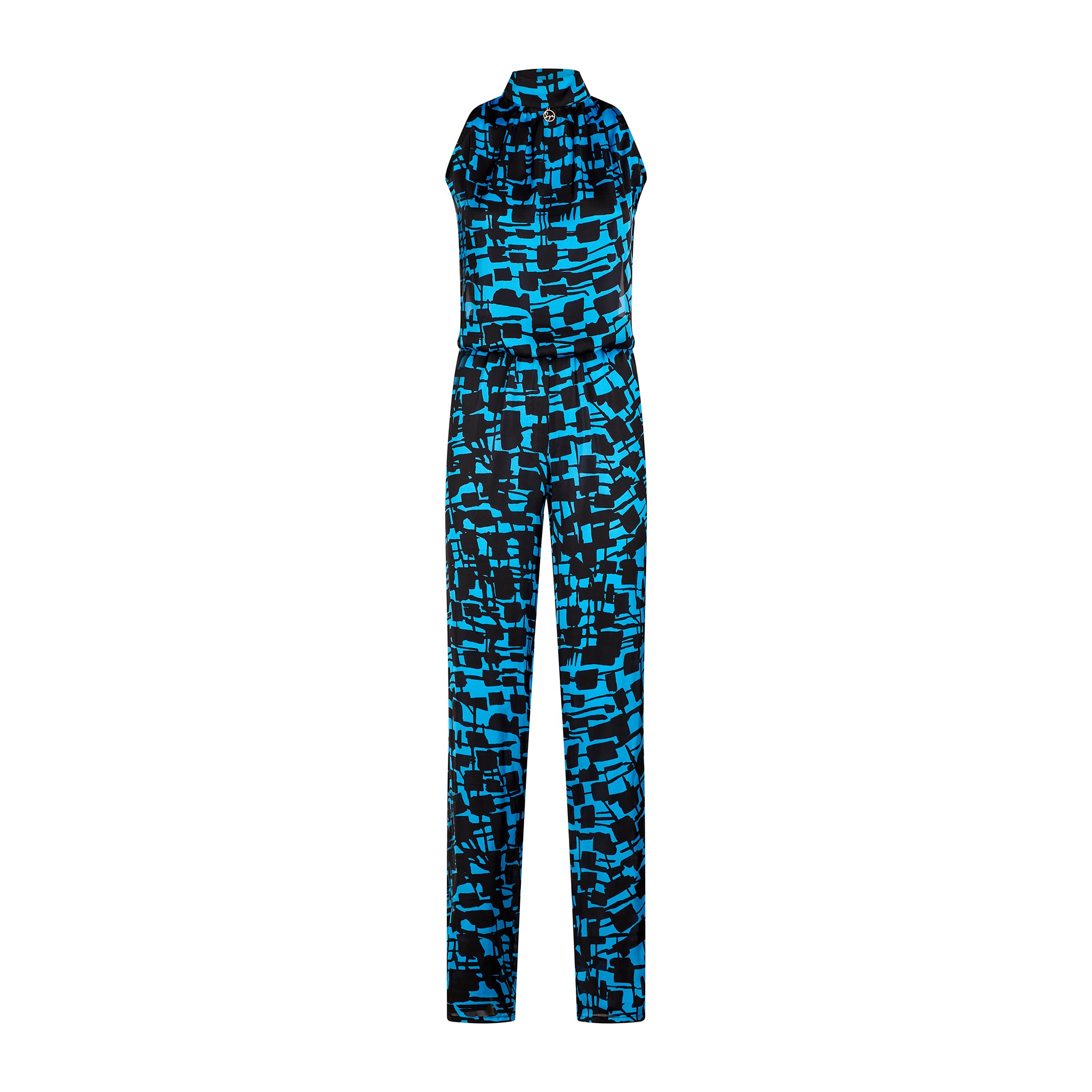 Optical Blu Long Jumpsuit