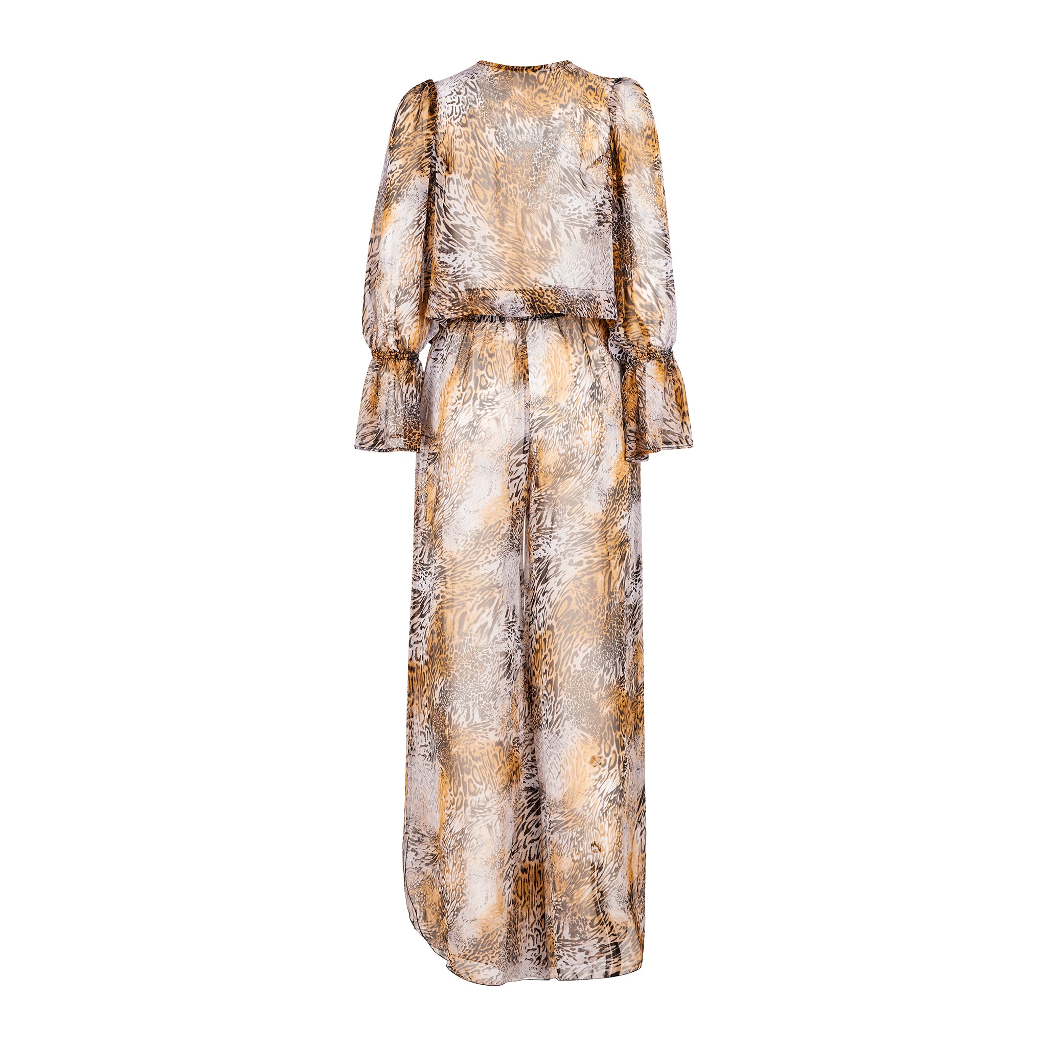 Outfit chiffon leopardato