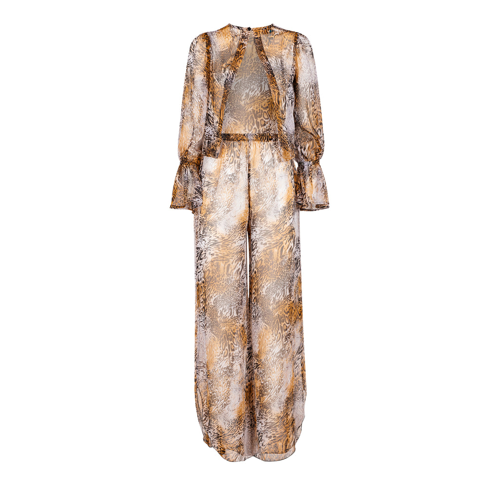 Outfit chiffon leopardato