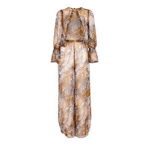 Completo in chiffon Leopard