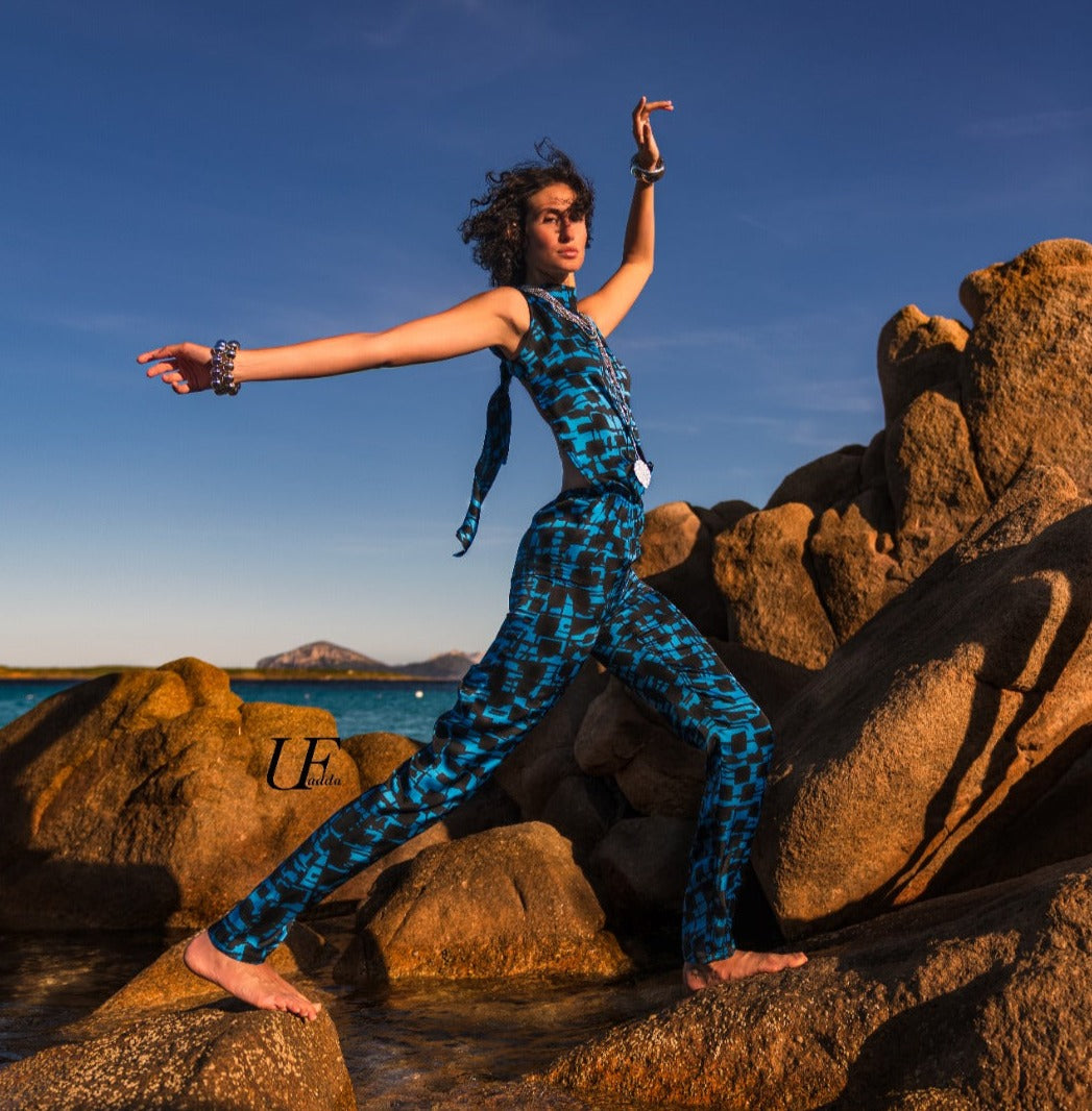 Jumpsuit Lungo Blu Ottico